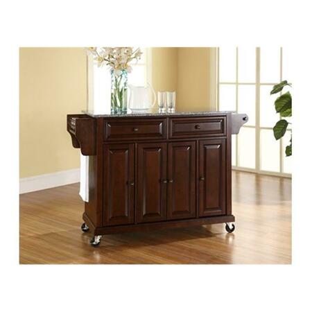 MODERN MARKETING CONCEPTS Solid Granite Top Kitchen Cart-Island In Vintage Mahogany Finish KF30003EMA